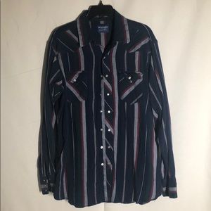Wrangler Long Sleeve Snap Flannel